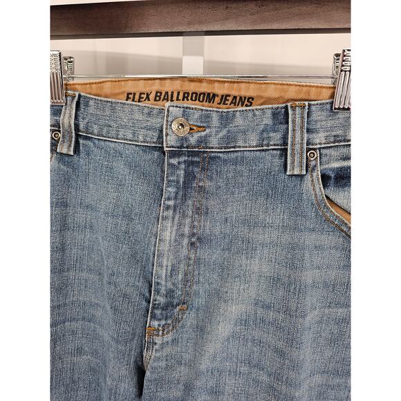 Duluth Trading Co Mens Sz 42x34 Flex Ballroom Blue Jeans Straight Leg - Picture 2 of 5